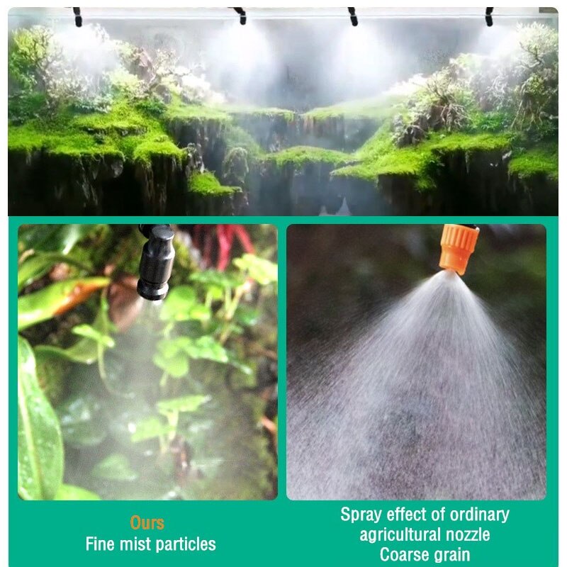 Nebulizador de reptiles inteligente electrónico, terrarios, humidificador, temporizador, rociador automático de niebla, Kit de sistema de selva tropical, Control de aspersores