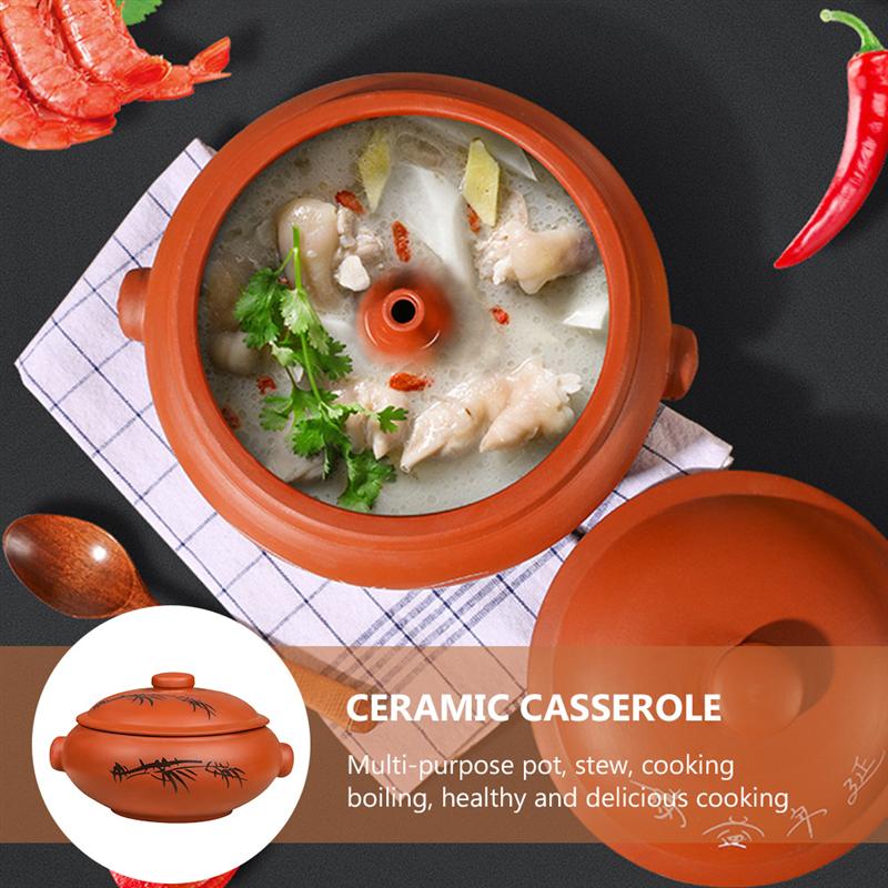 Casserole en céramique, marmite à ragoût, ustensiles de cuisine pour usage domestique (couleurs assorties)