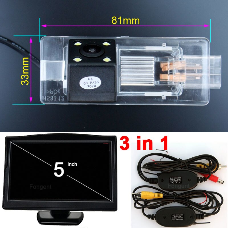 For Renault Fluence Clio 4 Captur Reverse Rear View Wireless Parking Back Up Off OAutomobile Camera Monitors: wireless monitor 1