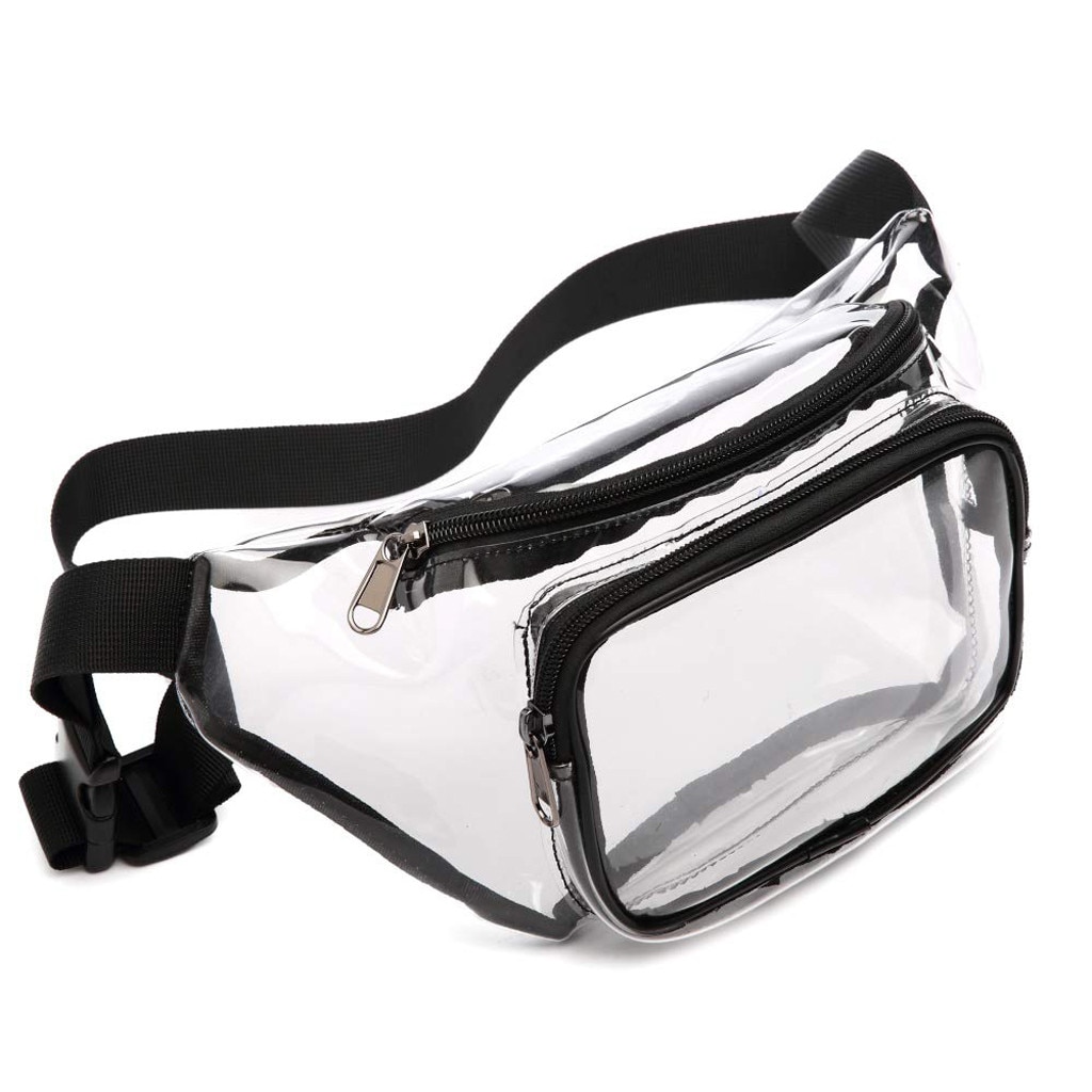 Clear Fanny Pack Voor Vrouwen Mannen Waterdichte Heuptas Leuke Harajuku Streetwear Portemonnee Transparante Pouch Verstelbare Hip Riem Tassen #3: Black