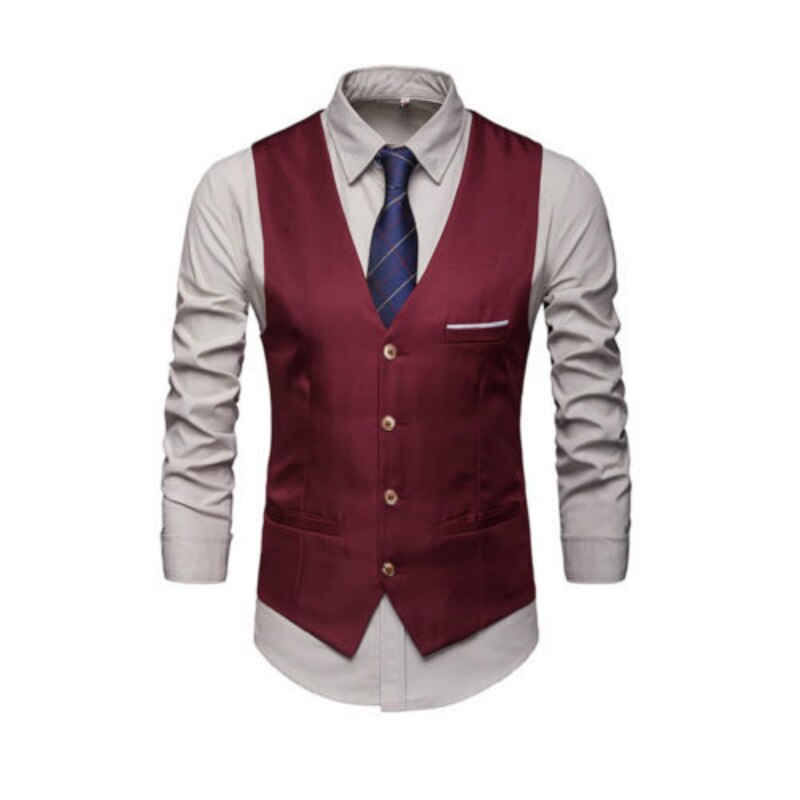 Kjole vester for menn slim fit herre dress vest herre vest gilet homme uformell ermeløs formell forretningsjakke