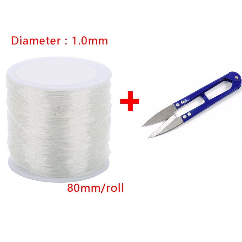 Xinyao 100 meters 0.5/1.5mm Round Elastic Line Transparent Crystal Elastic Beading Cord String Thread Rope Diy Findings: 80mm - size 1.0mm