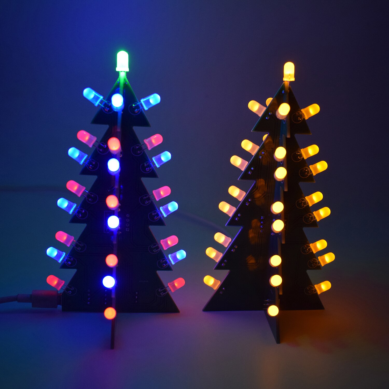 Diy Ster Knipperende 3D Led Decoratie Printplaat Kerstboom Elektronische Learning Kit