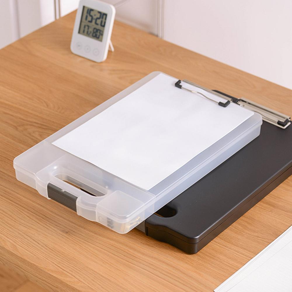 Multifunctional File Organizer Compartment Clipboard Box Case Folder Holder with Handle Office School Supplies
