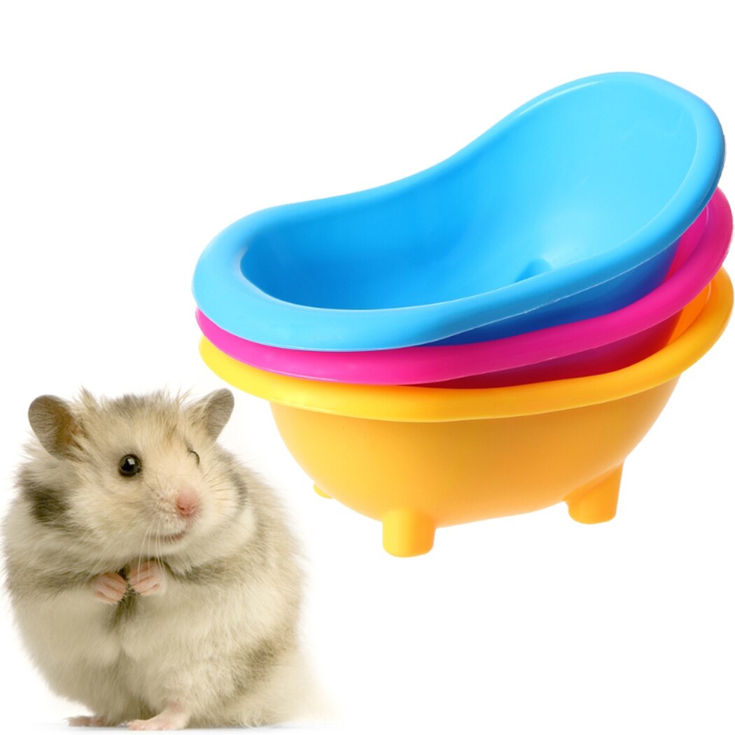 Bañera de hámster para mascotas, Mini bañera portátil para baño de mascotas, baño de arena, bañera de plástico para jerbos, accesorios para Animal PEQUEÑO
