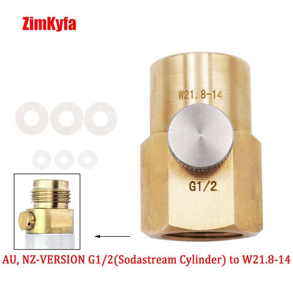 Sodastream  co2 carbonator cylinder beholder genopfyldningsadapter påfyldning ladeadapter med pin &amp;  w21.8-14 or cga 320 stik: Au nz-version