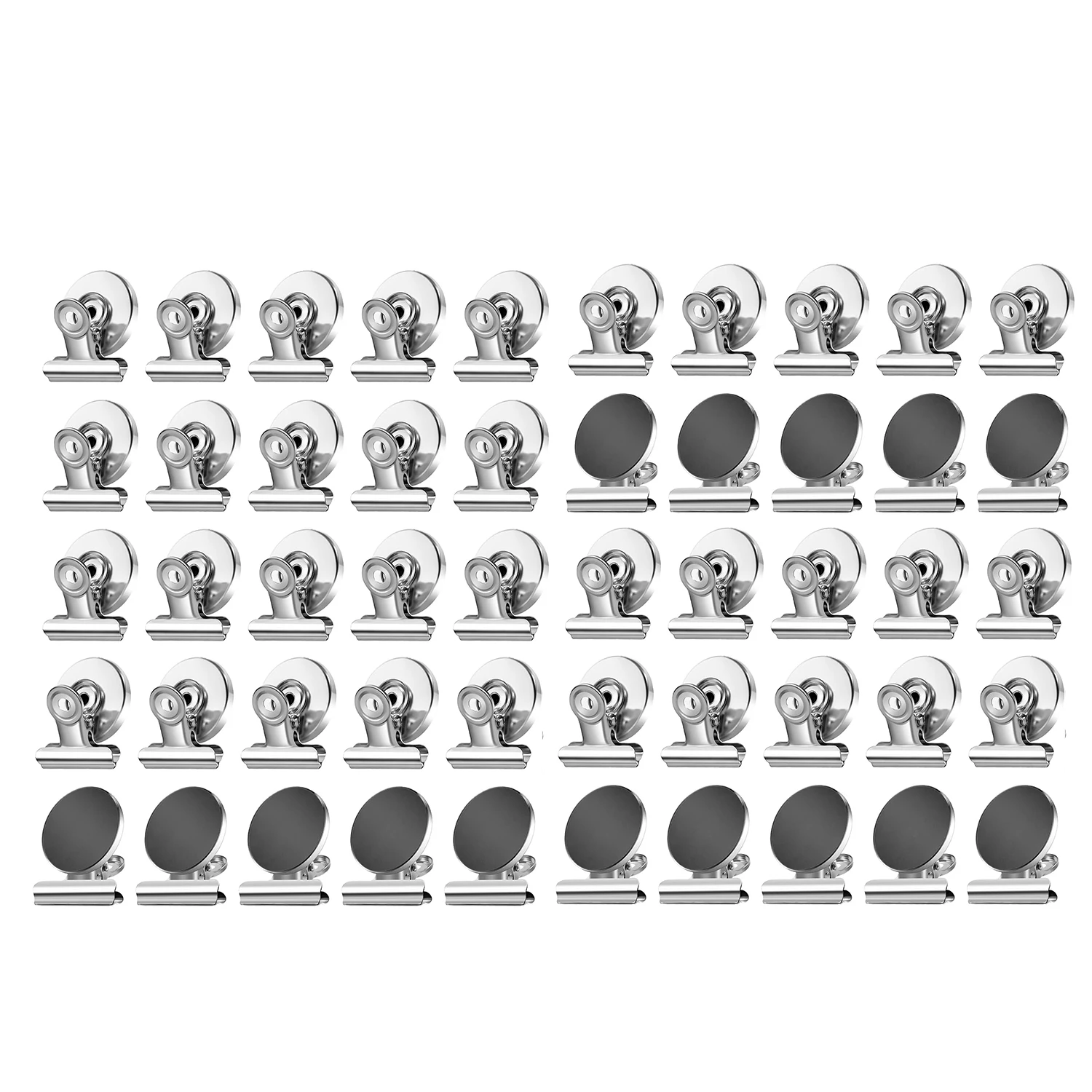 20-50Pcs Fridge Refrigerator Magnets Strong Magnetic Clips for Whiteboard Office Locker Photo Displays Heavy Duty Magnetic Clips: Light Grey