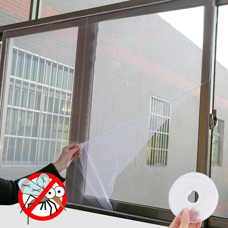 Red de Mosquito en la ventana auto-adhesivo insecto mosca Mosquito de la pantalla de la ventana de malla de mosquitos puerta Anti Mosquito Net con cinta