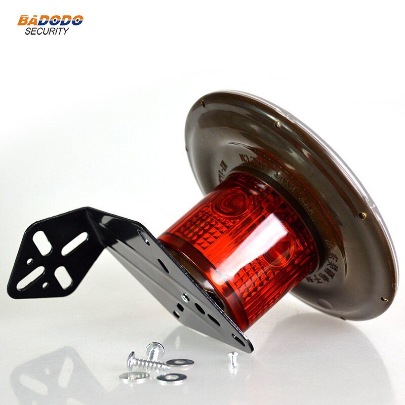 Rain-proof Optically Controlled No Switch Solar Warning alarm lamp light max distance 2000m 3600mAh battery wireless alarm lamp: red