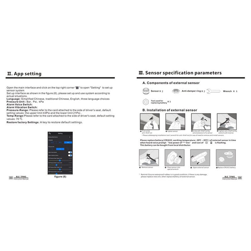 Sistema de monitoramento pressão dos pneus da motocicleta sensor externo tpms roda segurança sem fio bluetooth moto para ios android app
