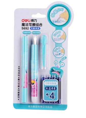 Deli pen Candy Fountain pen writing stationery blue ink pen school & business supplies for kid writing tools: s692 blue