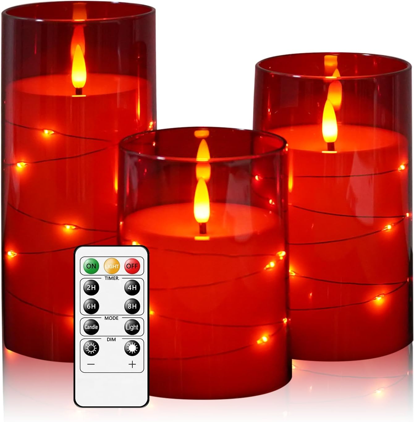 Bougies électroniques à LED pour la décoration de la maison, bandes lumineuses à LED avec télécommande, bougies en verre, fête de Noël et de mariage