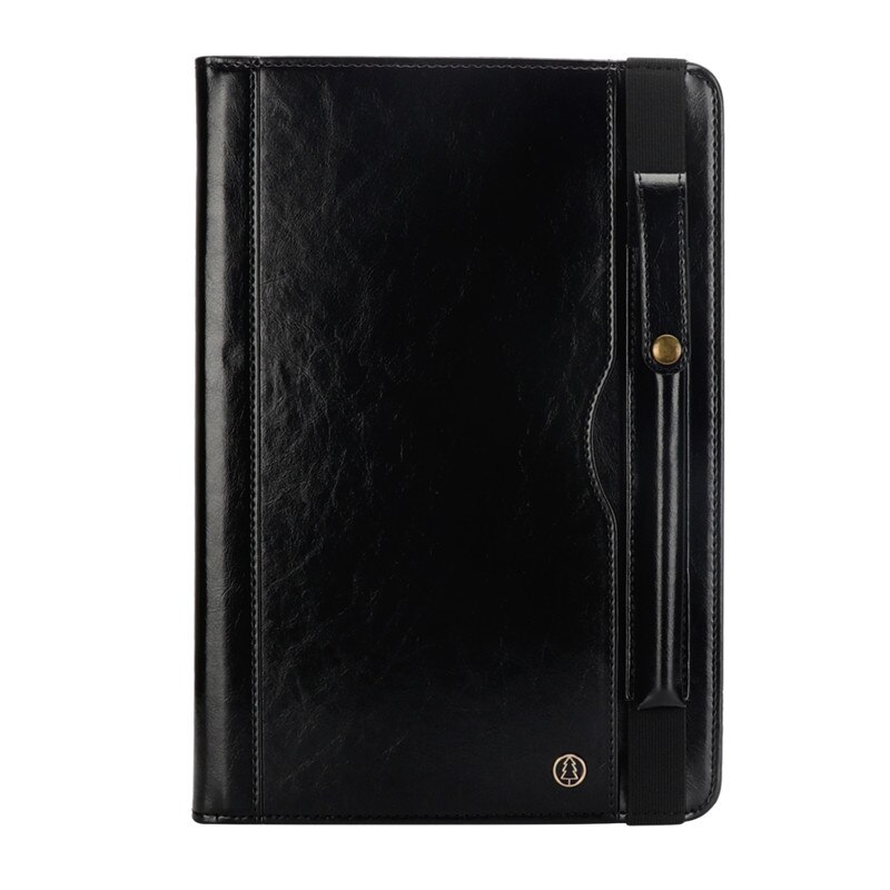 Étui pour samsung Galaxy Tab S4 10.5 SM-T830 T835 T837 en cuir PU avec tablette antichoc porte-crayons + Film + stylo: Black