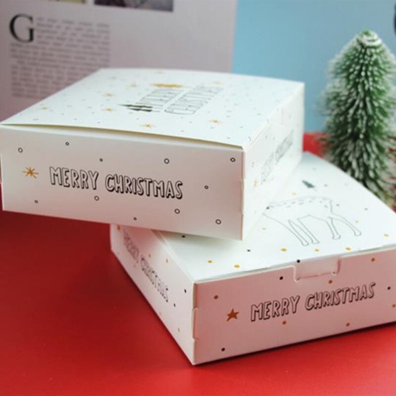 Boîtes à pour dragées de noël, emballages pour invités avec arbre de noël et cerf, sac pour noël, fête de nouvel an, 2 pièces