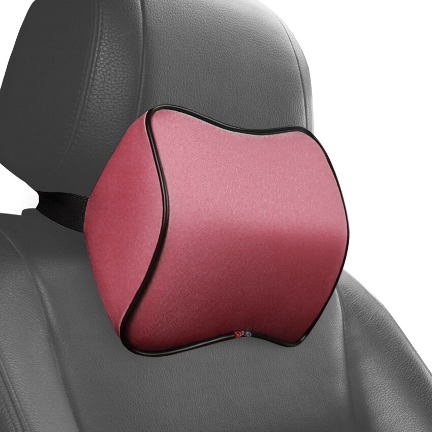Suporte lombar de apoio para costas de carro, almofada universal de espuma de memória padrão para o assento de carro para escritório: Neck Pillow Pink