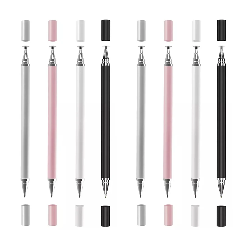 2-in-1 universele styluspen voor tablet mobiel Android ios telefoon iPad accessoires tekentablet capacitieve schermaanraakpen: Roze