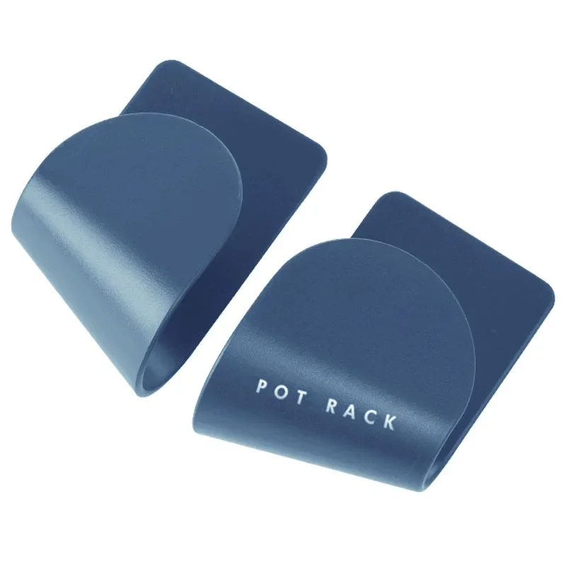 2pcs/Set Pot Lid Holder Wall-Mounted Hanging Holder for Pan Pot Cover Rack Kitchen Organizer Plastic Kitchen Storage Rack: Blue