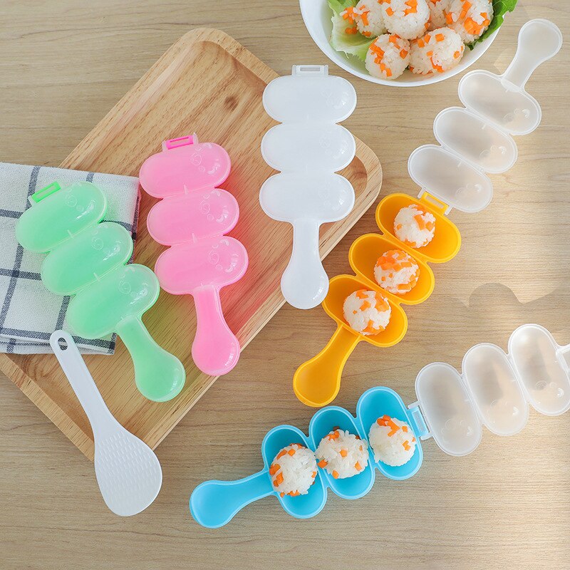 1pcs Balls Maker Mold With Spoon Rice Kitchen DIY Sushi Mini Rice Tools Ball Molds Rice Meat Vegetables Making Kitchen