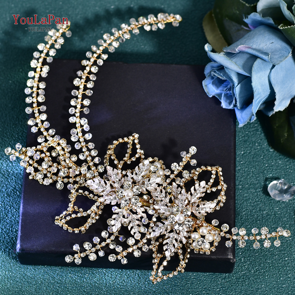 YouLaPan, accesorios para el cabello de boda, Tiara de diamantes de imitación, tocado de novia, corona para desfile, pinza para el cabello para mujer, horquilla nupcial para HP254