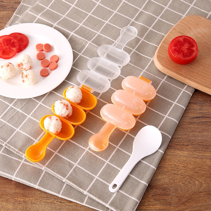 1 pieza DIY Mini molde de arroz y vegetales, máquina de bolas de carne, herramienta Onigiri de Sushi, utensilios de cocina de grado alimenticio material de PP