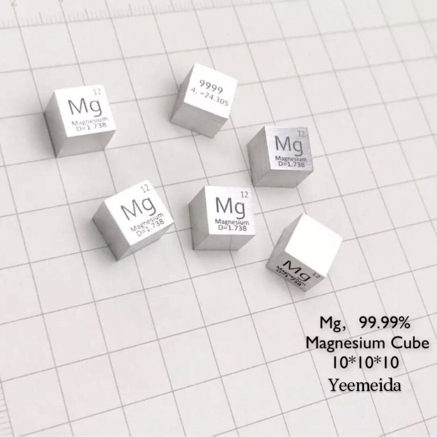Element Cube Set 10mm Metal Density Cubes for Daily Metals Periodic Table Collection Iron Copper Lead Nickel Titanium Mg C: 1PCS Magnesium-Mg