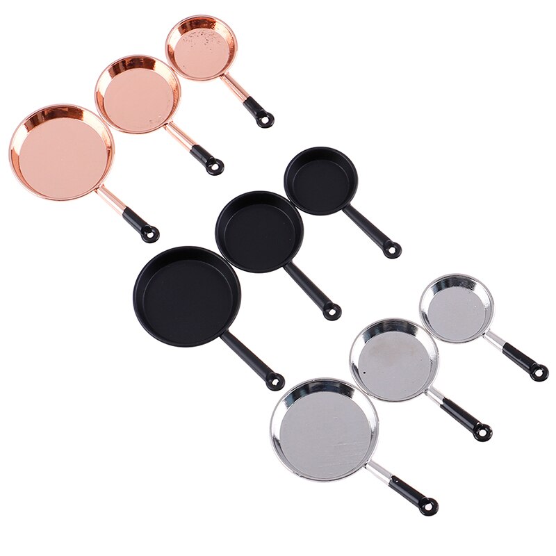 3 pz/impostato 1/12 Bilancia Vintage ▾ Casa Delle Bambole in Miniatura in Metallo Padella Frittura Padelle da cucina Pentola Pentolame E Utensili per Cucinare Cucina Accessorio di Alta Qualità