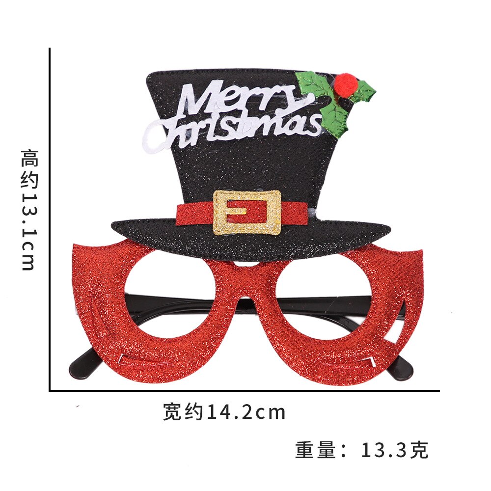 Kerst Ornamenten Kinderen Bril Volwassen Make Bal Cartoon Gewei Voor Zowel Mannen En Vrouwen Creatieve Kerstcadeau: Black and White with Pattern Hat Glasses