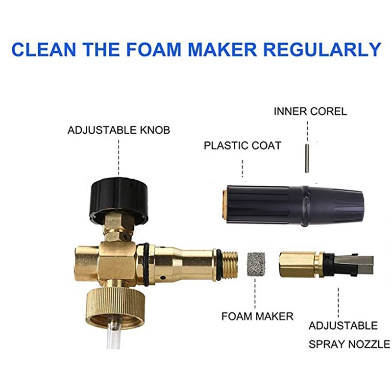High Pressure Washer Foam Generator Soap gun Snow foam lance Car Foam Wash Water Clean Foam Sprayer for Huter Pressure Washer