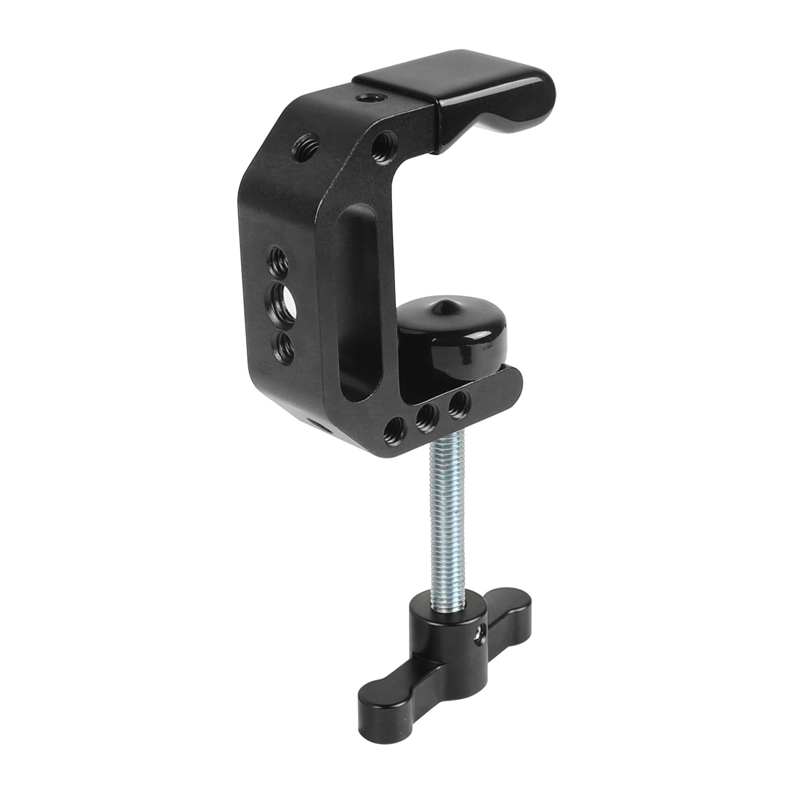 Kayulin T-Griff-C-Klemme, universelle C-Klemme, Aluminium-Stützklemme, Tischhalterung, Ständer mit 1/4 Zoll und 3/8 Zoll Gewinde, Schwarz