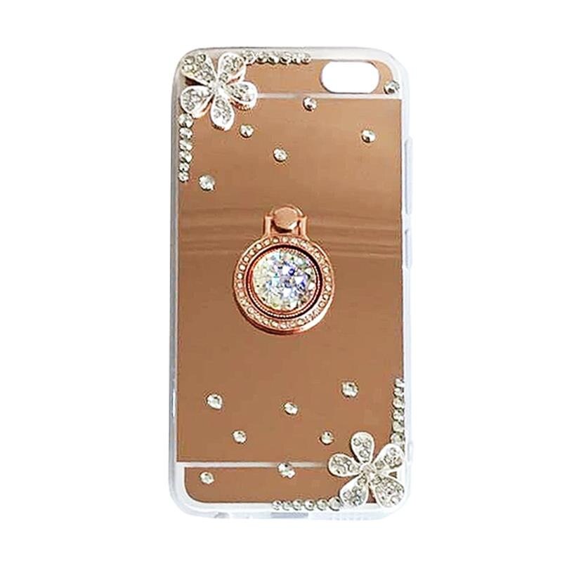 S20plus Mirror Make up Rhinestone Phone Case For Samsung S20 S20ultra Cases for Samsung Galaxy s20E Funda Bear Ring stand Coque