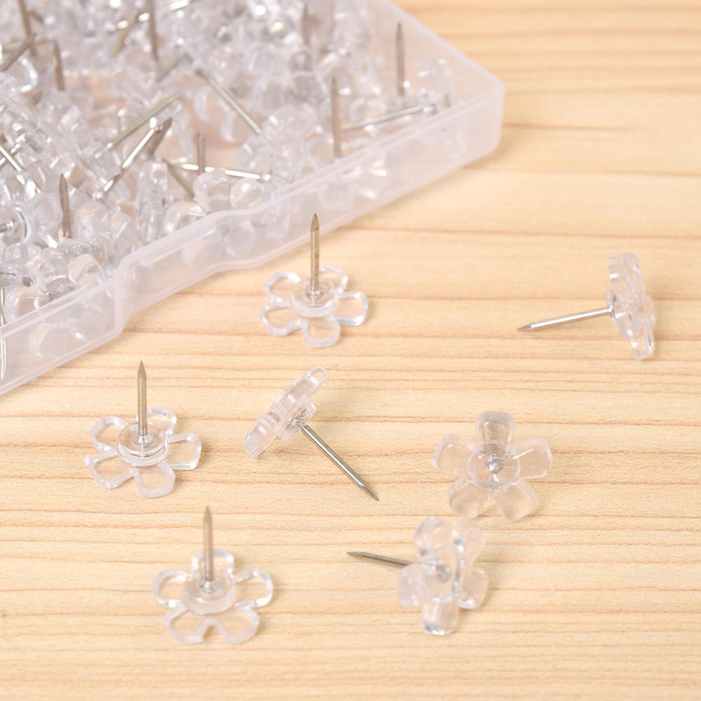 100 Pcs Bloemvorm Decoratieve Leuke Thumb Kopspijkers Miniaturen Pushpins Push Pins Voor Foto Muur, Kaarten, Bulletin Board