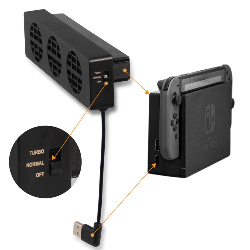 Ventilador de enfriamiento para Nintendo Switch NS, base Original para consola de juegos, Enfriador de base con ventilador de refrigeración USB de 3 ventiladores para consola Nintendo Switch