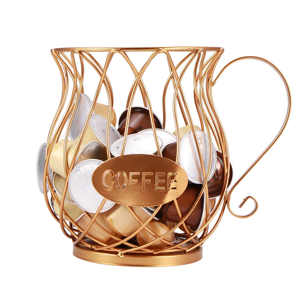Coffee Pod Drawer Durable Coffee Capsule Holder HoldingMetal Reusable Coffee Capsules Storage Rack: L
