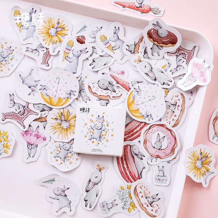 40 PCS Pattern Neon Sticker Animal Cute Decals Stickers for Children to Laptop Suitcase Guitar Fridge Bicycle Car: O