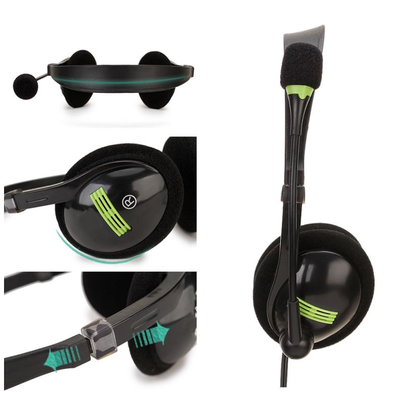 Headset usb com microfone, fone de ouvido para pc, controle de multi-chave, 3.5mm, central de ligação, com fio, microfone hd para pc/laptop/computador