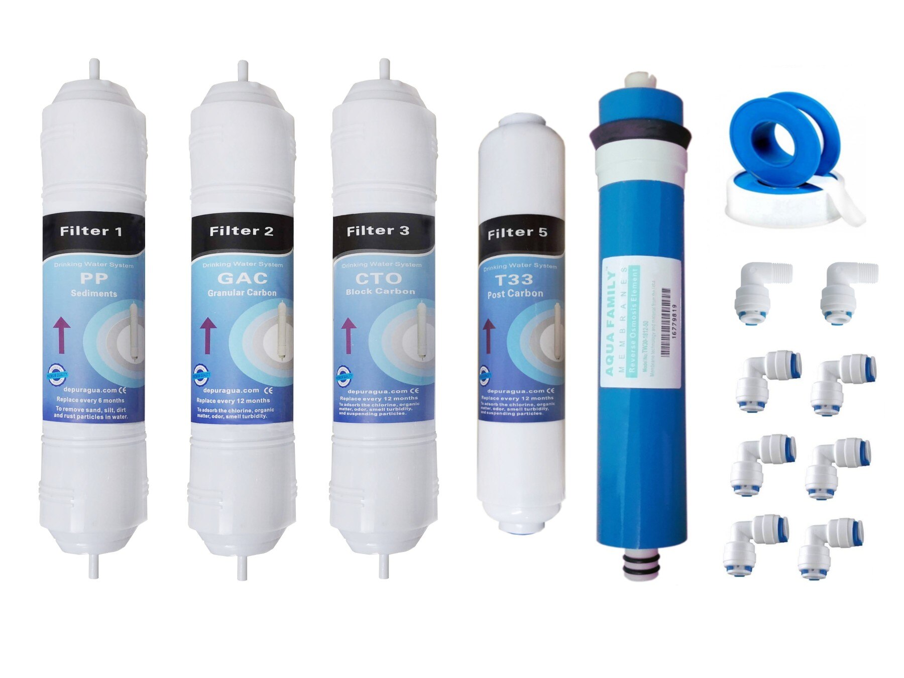Kit offer membrane + 4 compact reverse osmosis filters Grandado