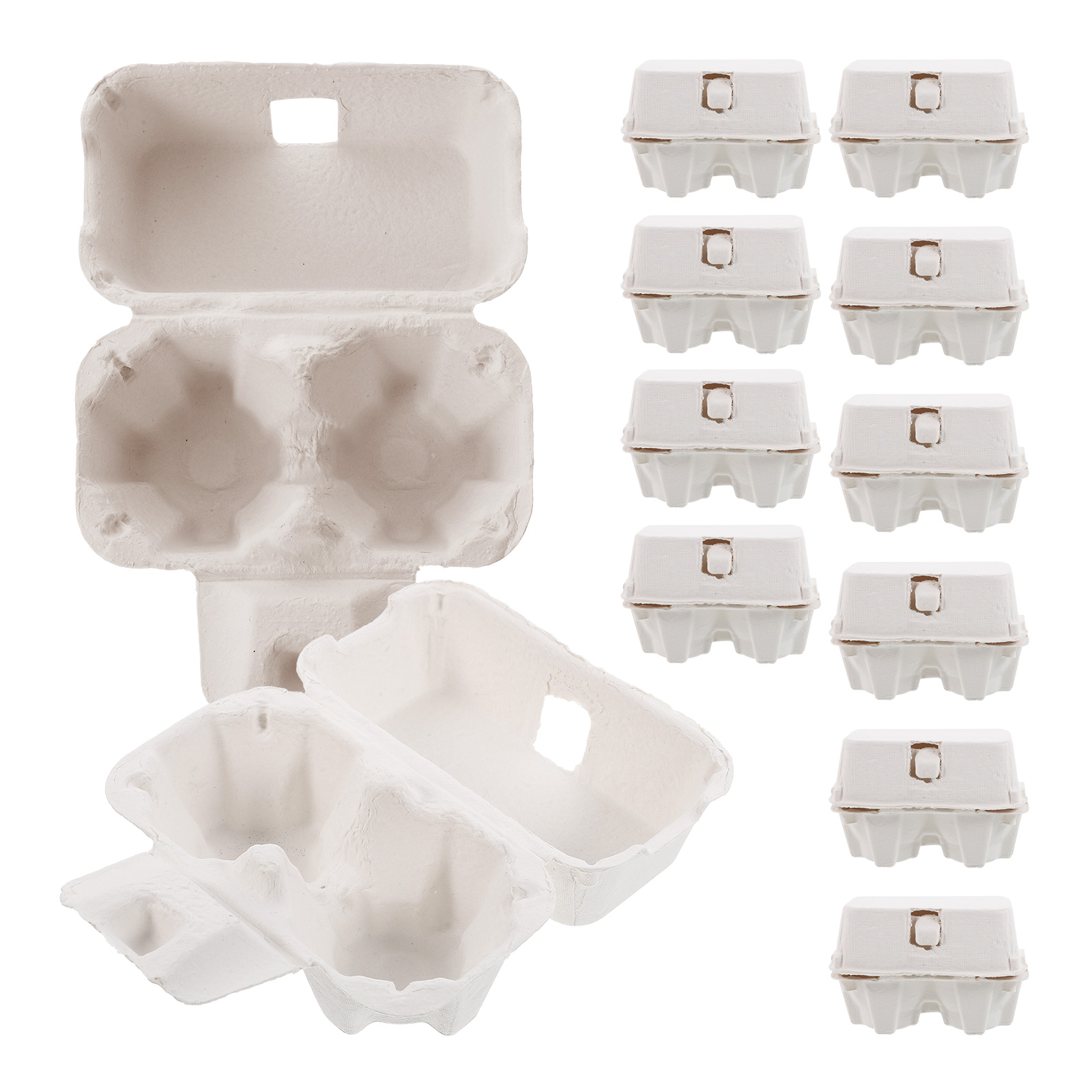 Bandeja de huevos de 12 Uds., cajas de cartón, huevos a granel, contenedor grande para el hogar, organizador, pulpa de papel nativa: Blanco