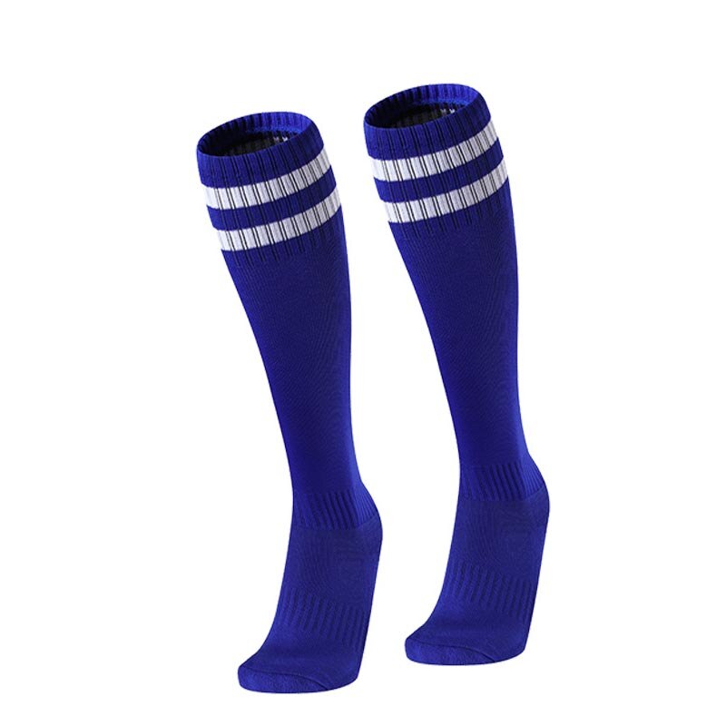 1 paire unisexe rayé hommes femmes haute chaussettes longues sport Baseball Football genou chaussettes: Blue White Stripes