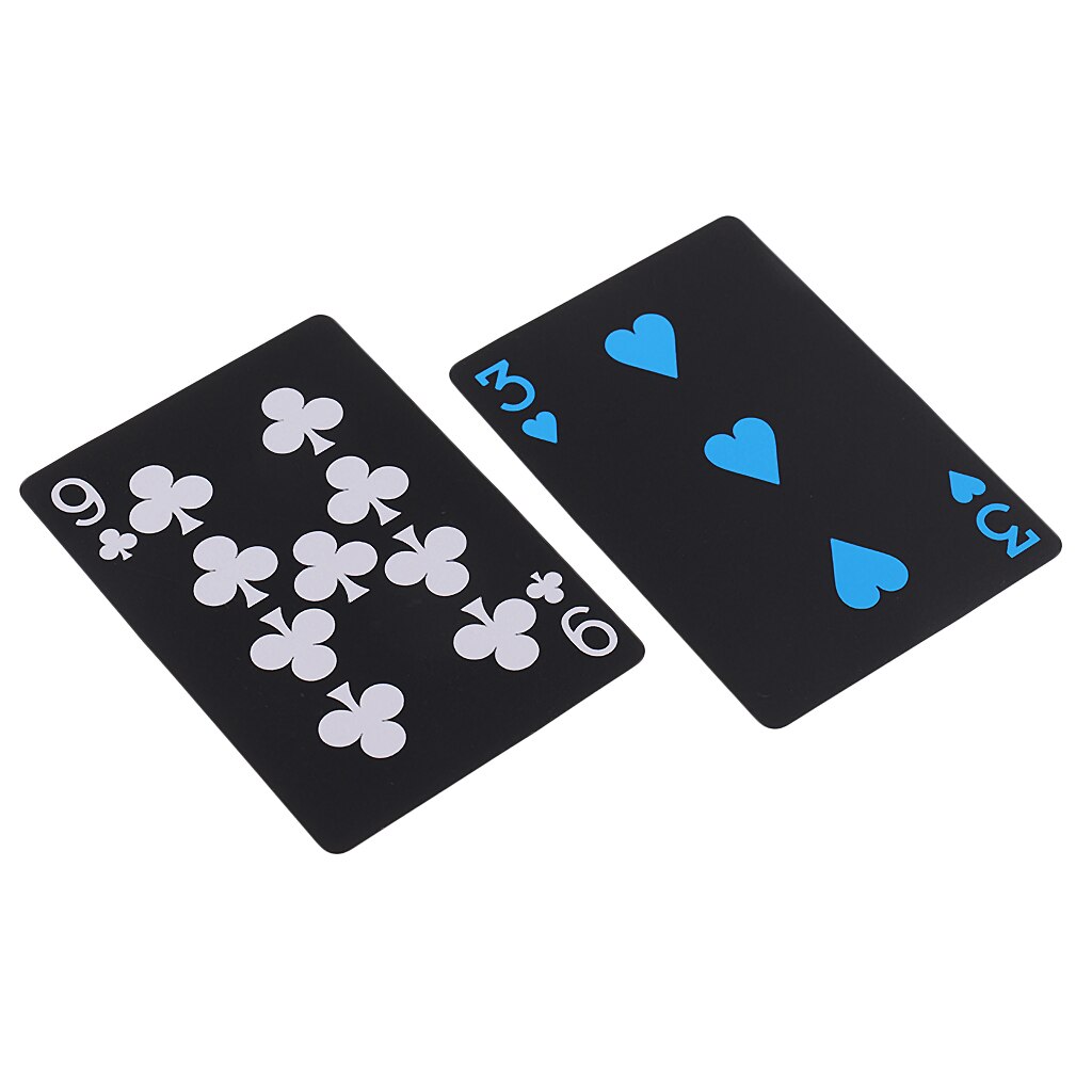 1 Deck Black Waterproof Plastic Poker PVC Playing Cards Game Pokers