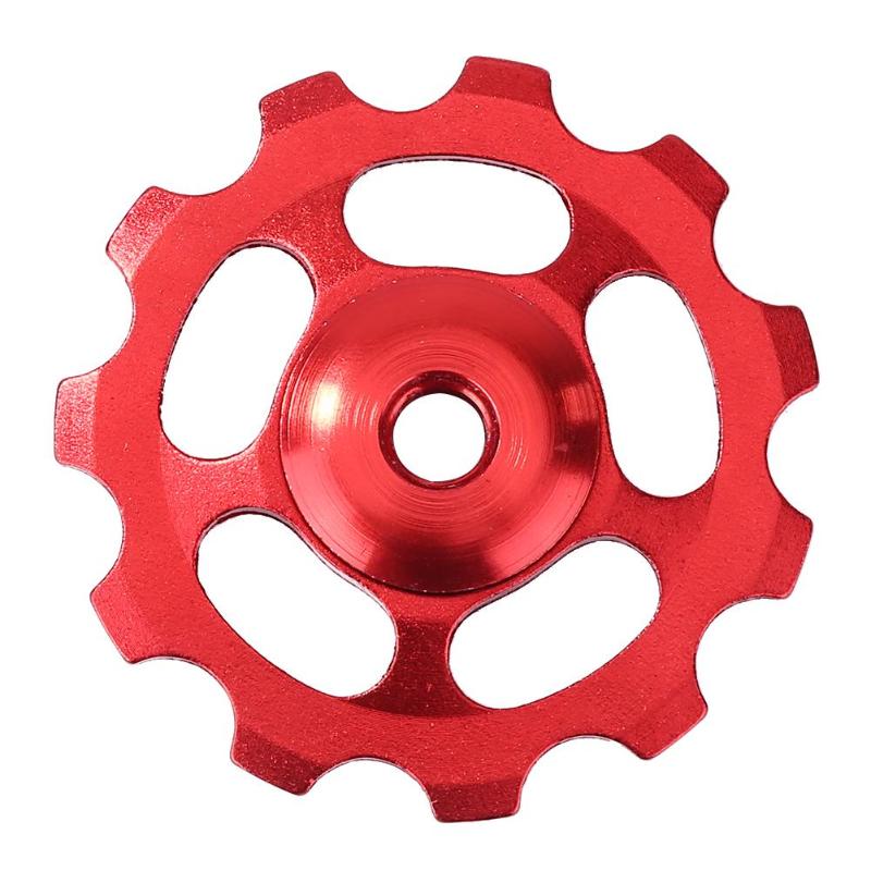 11t cykel bagskifter mtb mountainbike guide rulle jockey hjul keramisk leje aluminiumslegering cykeltilbehør: Rød