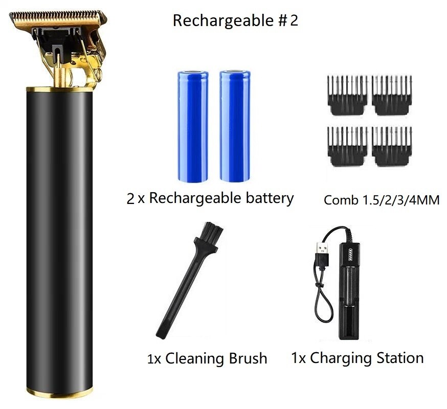 100-240V Pro Hair Clipper Rechargeable Beard Trimmer for Men Kids Barber Hair Cutting Machine Razor Cordless 0mm T-blade Cutter: Option D