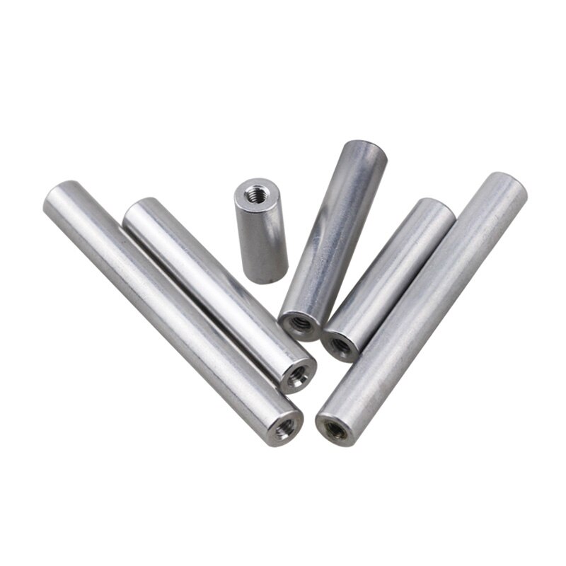 5PCS M6 Aluminum Round Coupling Nuts Aluminum Alloy Lead Screw Connection Nut Extend Long Lengthen Round Coupling Nut