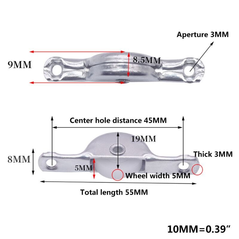 10 stücke Tür Fenster Schrank Schublade Behälter Einzel Nylon Schiebe Rolle Rolle Rad R9UC