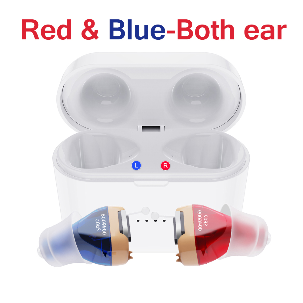 Mini aides auditives rechargeables, amplificateur de son de tonalité ITE réglable, Portable pour personnes âgées sourdes: Marron