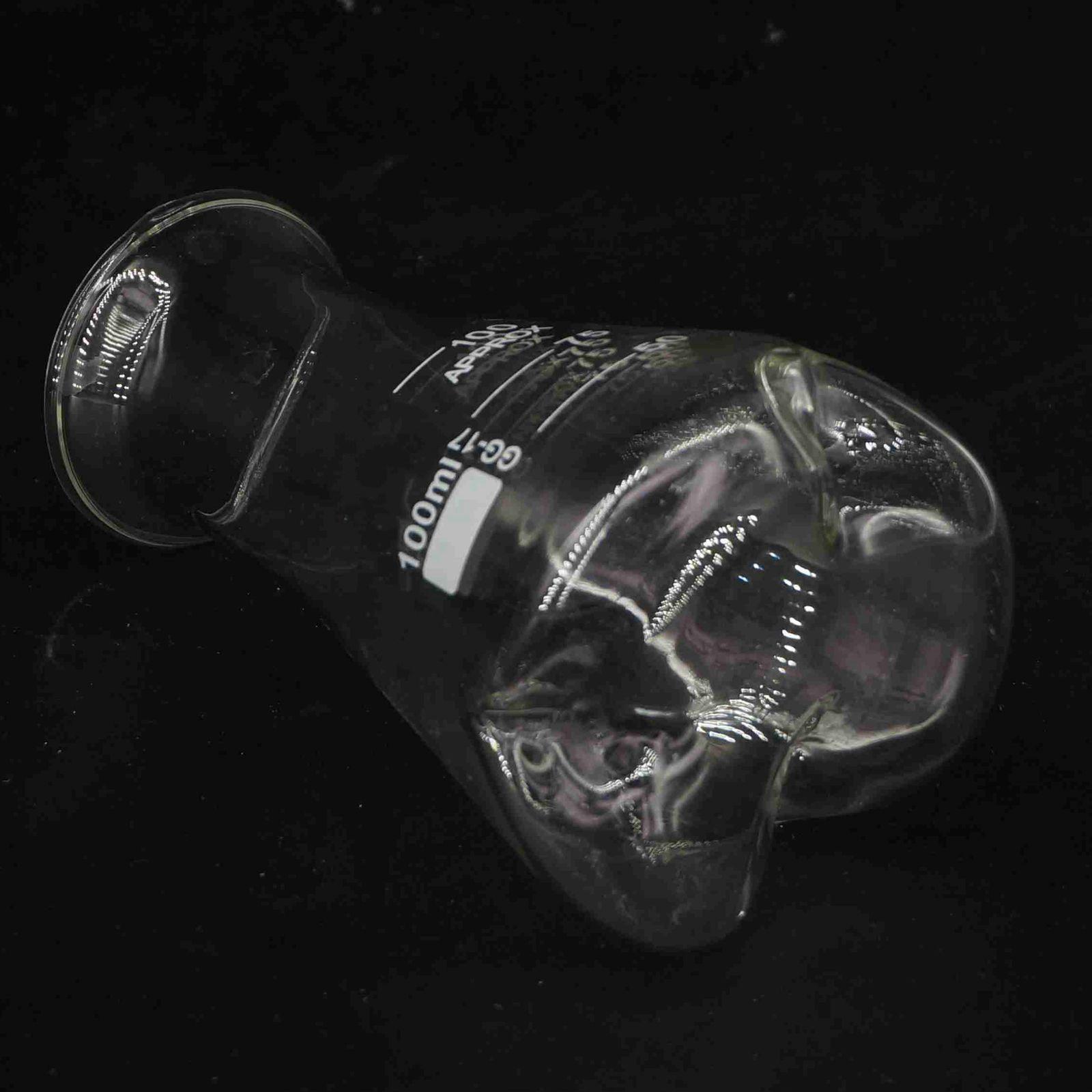 100ml 3 Concave GG17 Glass Wide Mouth Baffle Shake Conical Erlenmeye Flask Lab