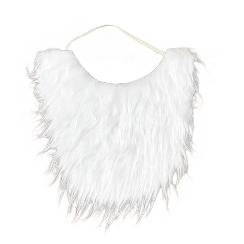 Witte kerstman snor hoed kostuum tovenaar pruik en baard set kerst halloween kerstfeest decoratie: Normale baard
