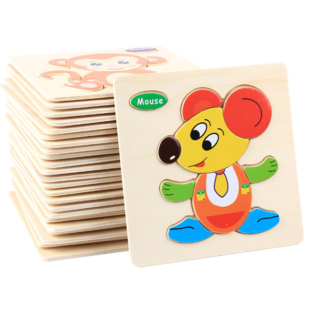 Dreidimensionale Bunte Holz Puzzle Pädagogisches Spielzeug Entwicklungs Baby Spielzeug Kind Frühes Training Spiel 4,25