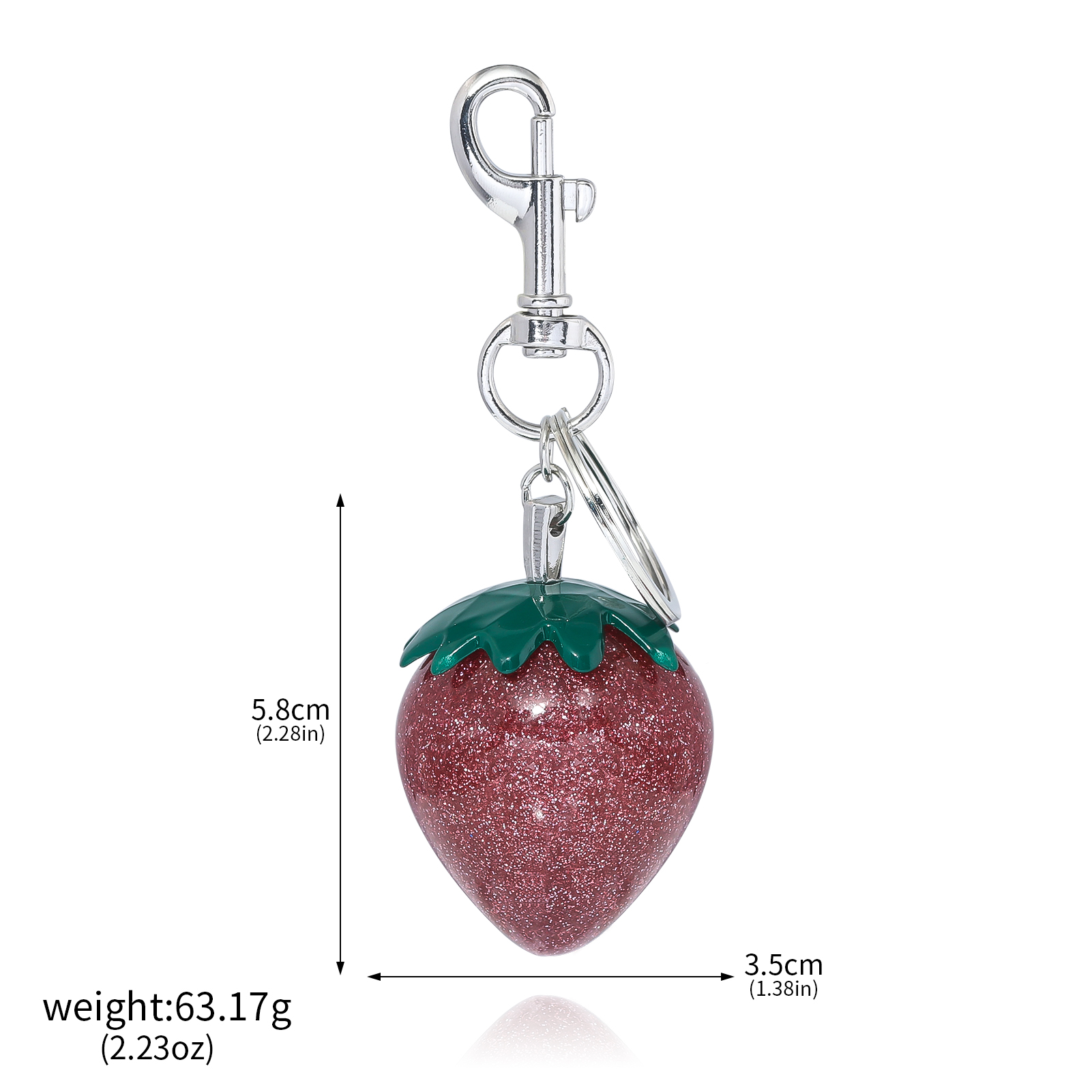 Delicious Red Cherry Keychain Summer Fruits Cherries Pendant Keyring For Women Men Jewelry Bag Key Accessories: Navy Blue
