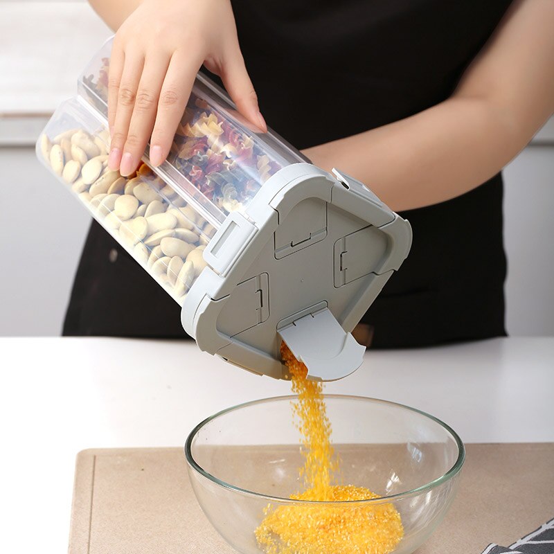 AMINNO Cereal Storage Container Plastic Cereal Dispenser Kitchen Dry Food Storage Container Oat Dispenser BPA-Free Box