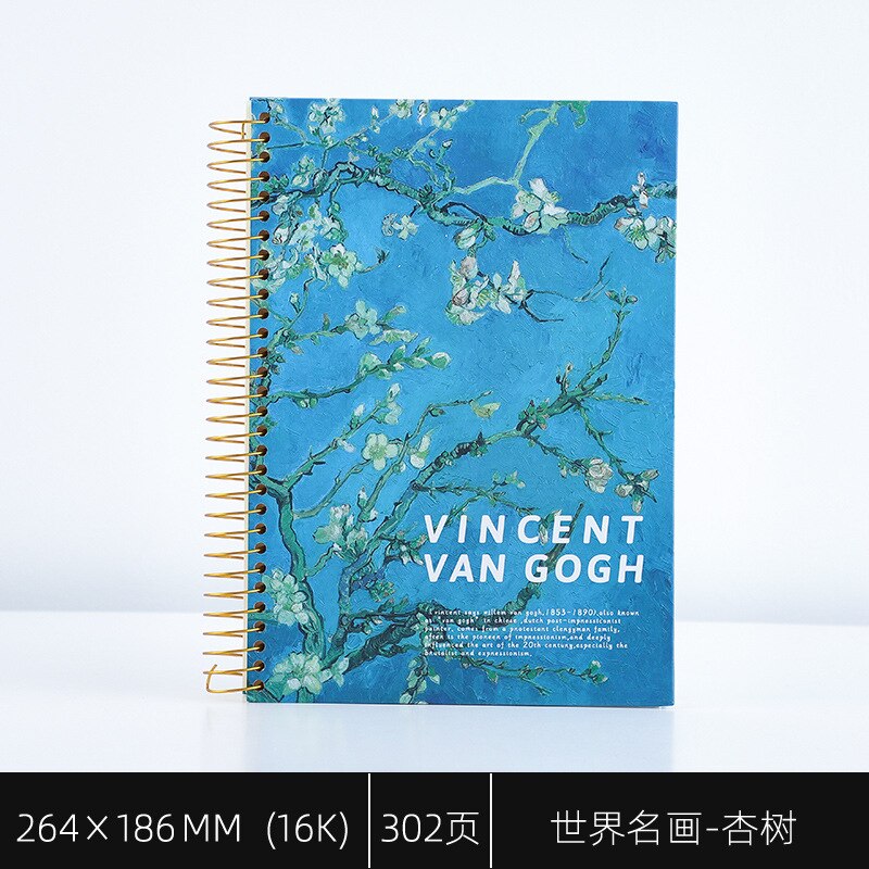 B5 Spiral Notebook Paper Planner School Diary Note Book Calender Travelers Study Retro Large Painting Notebook Literary: E